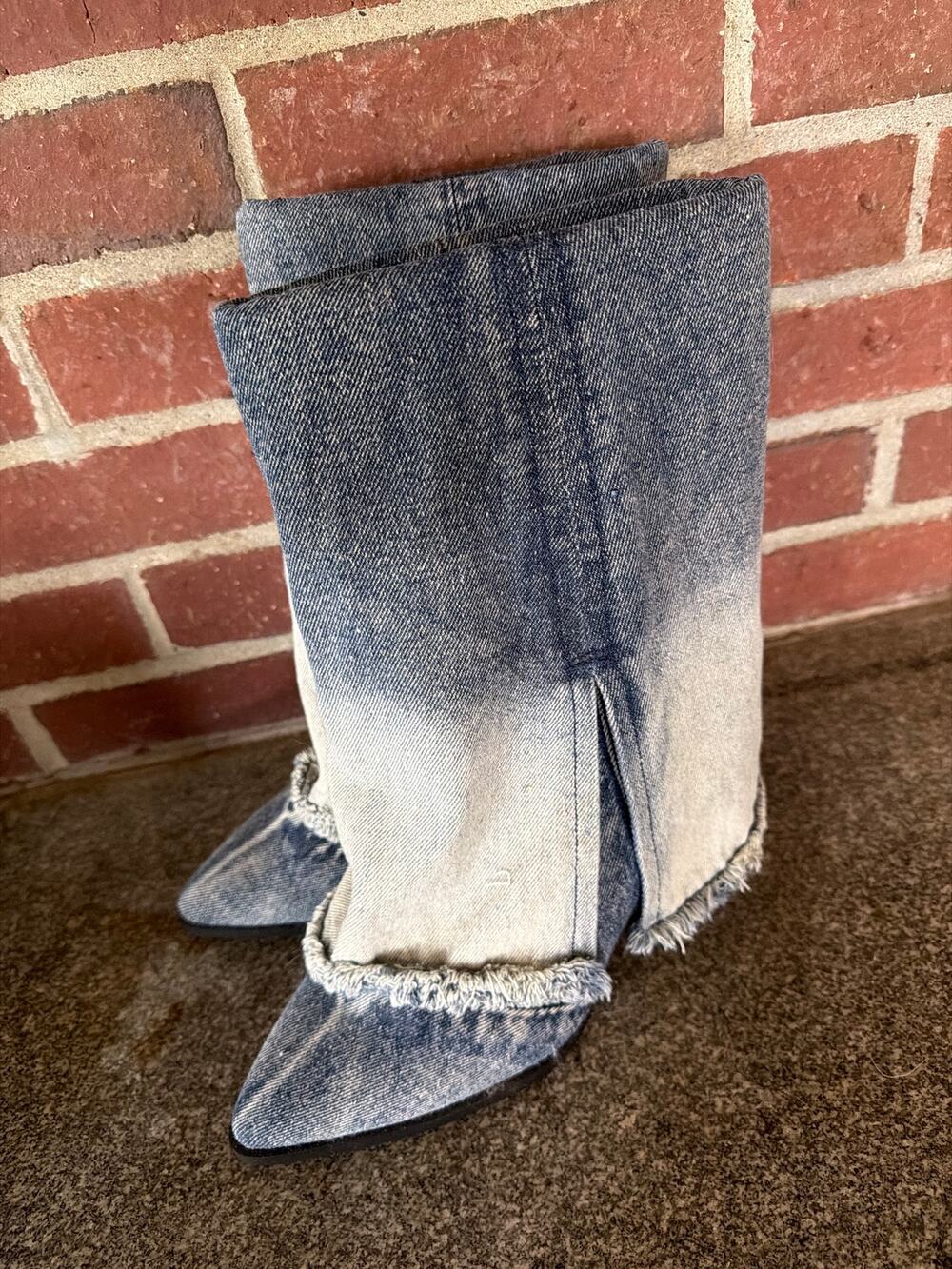 Blue Denim Boots Women's 10 Wild Fable Calista NEW with tags